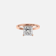  The Solitaire Eleanor Princess Lab Diamond Ring 14k Rose Gold 001