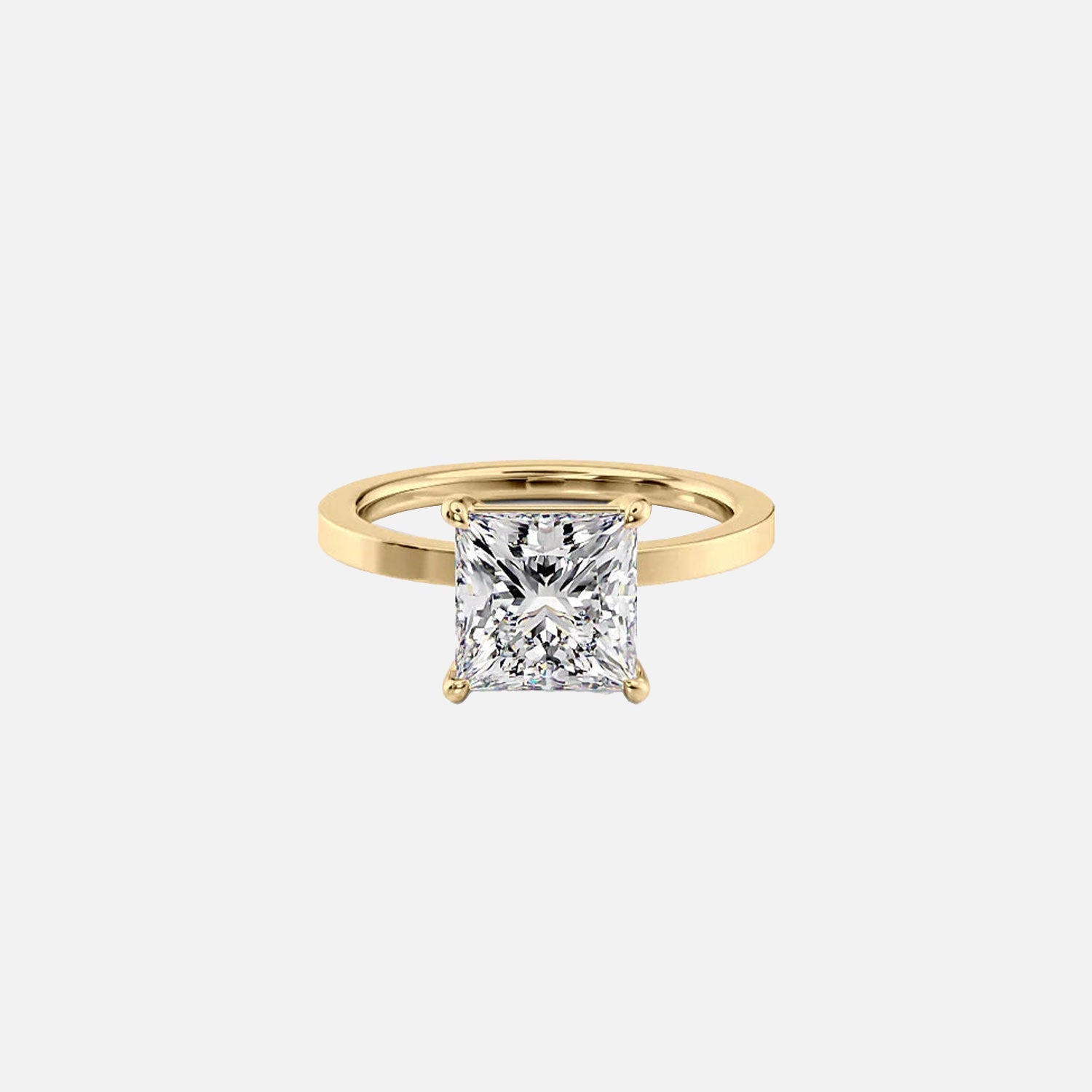 The Solitaire Eleanor Princess Lab Diamond Ring 14k Yellow Gold 001