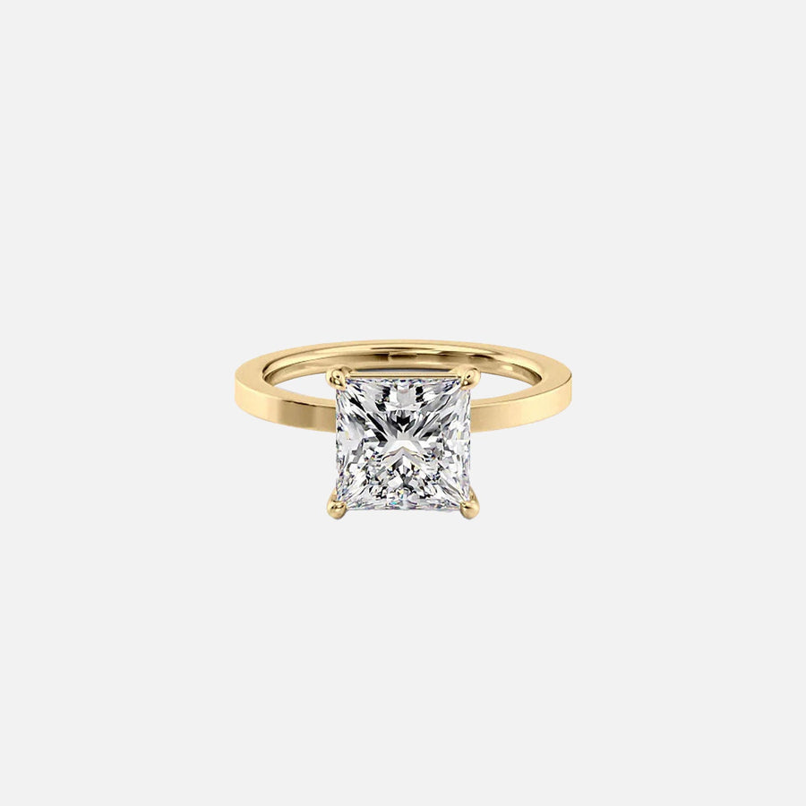  The Solitaire Eleanor Princess Moissanite Ring 18k Yellow Gold 001