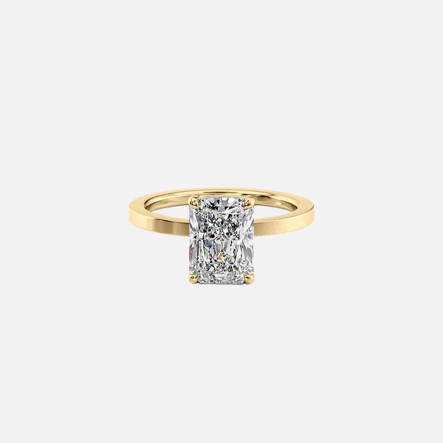  The Solitaire Eleanor Radiant Lab Diamond Ring 18k Yellow Gold 001
