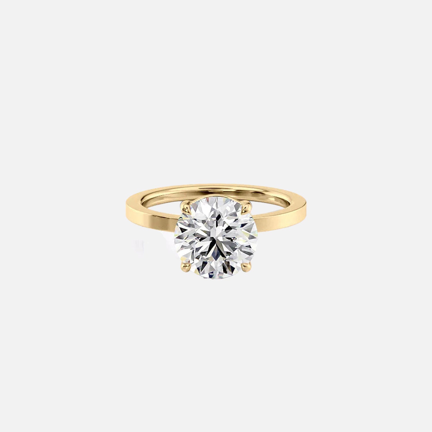 The Solitaire Eleanor Round Lab Diamond Ring 14k Yellow Gold 001