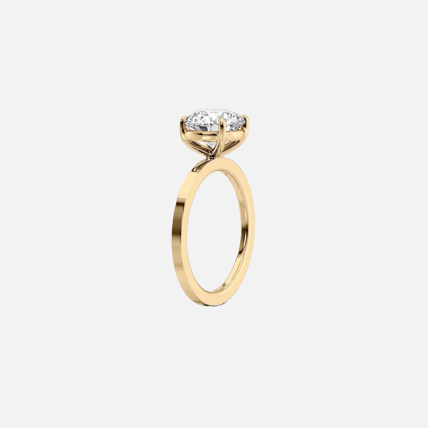  The Solitaire Eleanor Round Moissanite Ring 14k Yellow Gold 002
