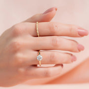  The Solitaire Eleanor Round Moissanite Ring 18k Yellow Gold 003