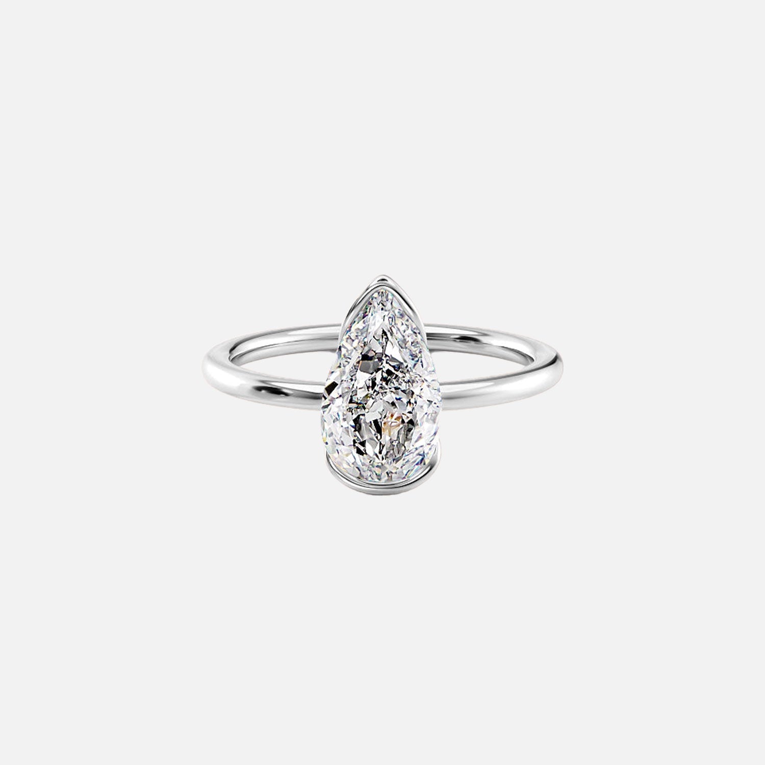  The Solitaire Eliza Pear Lab Diamond Ring 14k White Gold 001