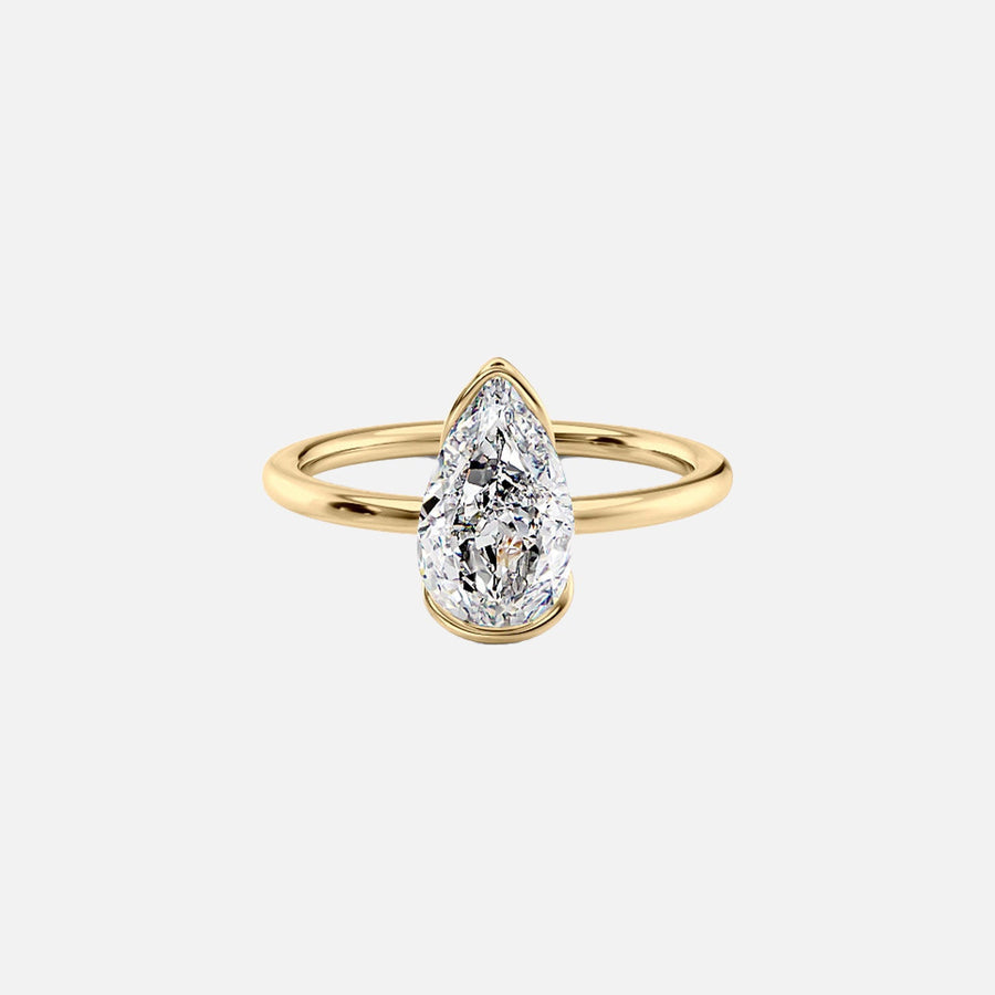  The Solitaire Eliza Pear Lab Diamond Ring 18k Yellow Gold 001
