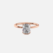  The Solitaire Eliza Radiant Lab Diamond Ring 14k Rose Gold 001