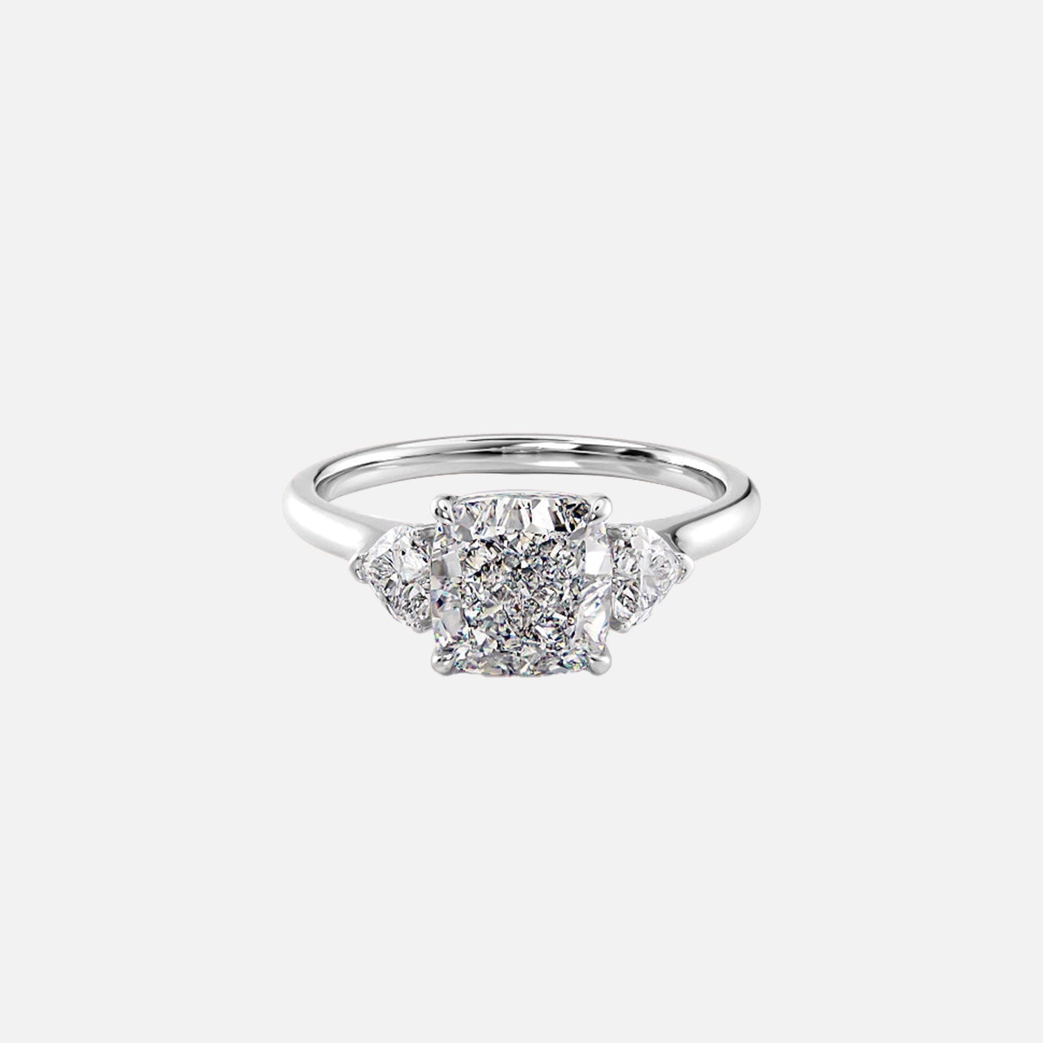  The Solitaire Hearts Liv Cushion Lab Diamond Ring 14k White Gold 001