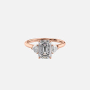  The Solitaire Hearts Liv Emerald Lab Diamond Ring 18k Rose Gold 001