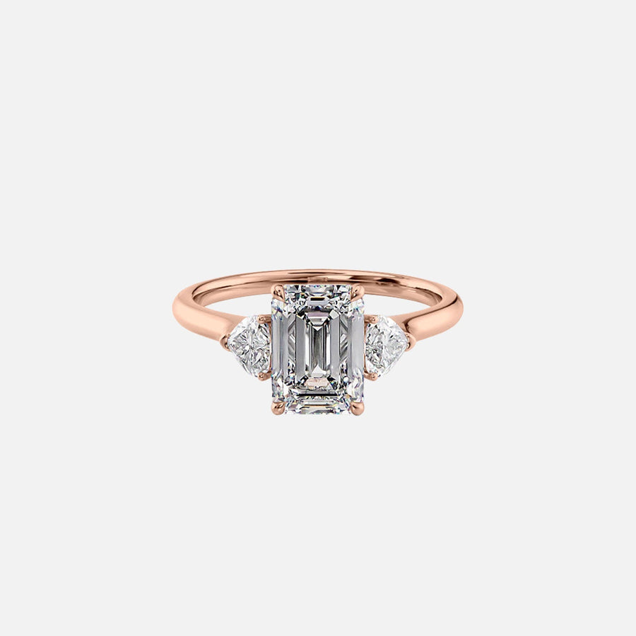 The Solitaire Hearts Liv Emerald Lab Diamond Ring 18k Rose Gold 001
