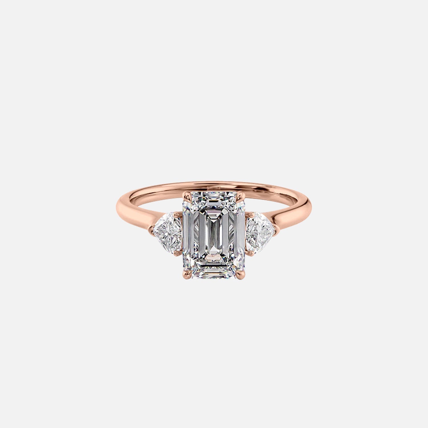  The Solitaire Hearts Liv Emerald Moissanite Ring 14k Rose Gold 001