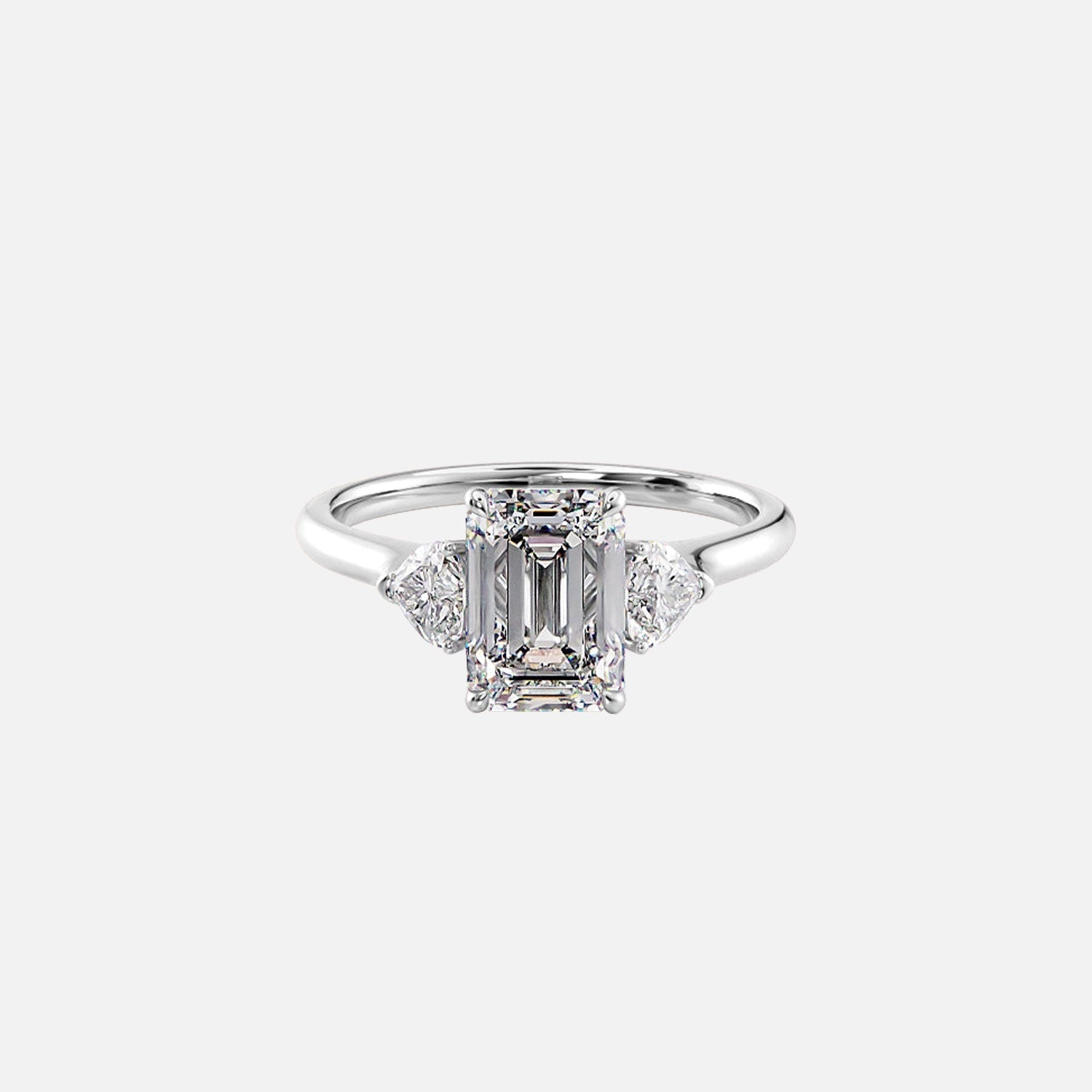  The Solitaire Hearts Liv Emerald Moissanite Ring 14k White Gold 001