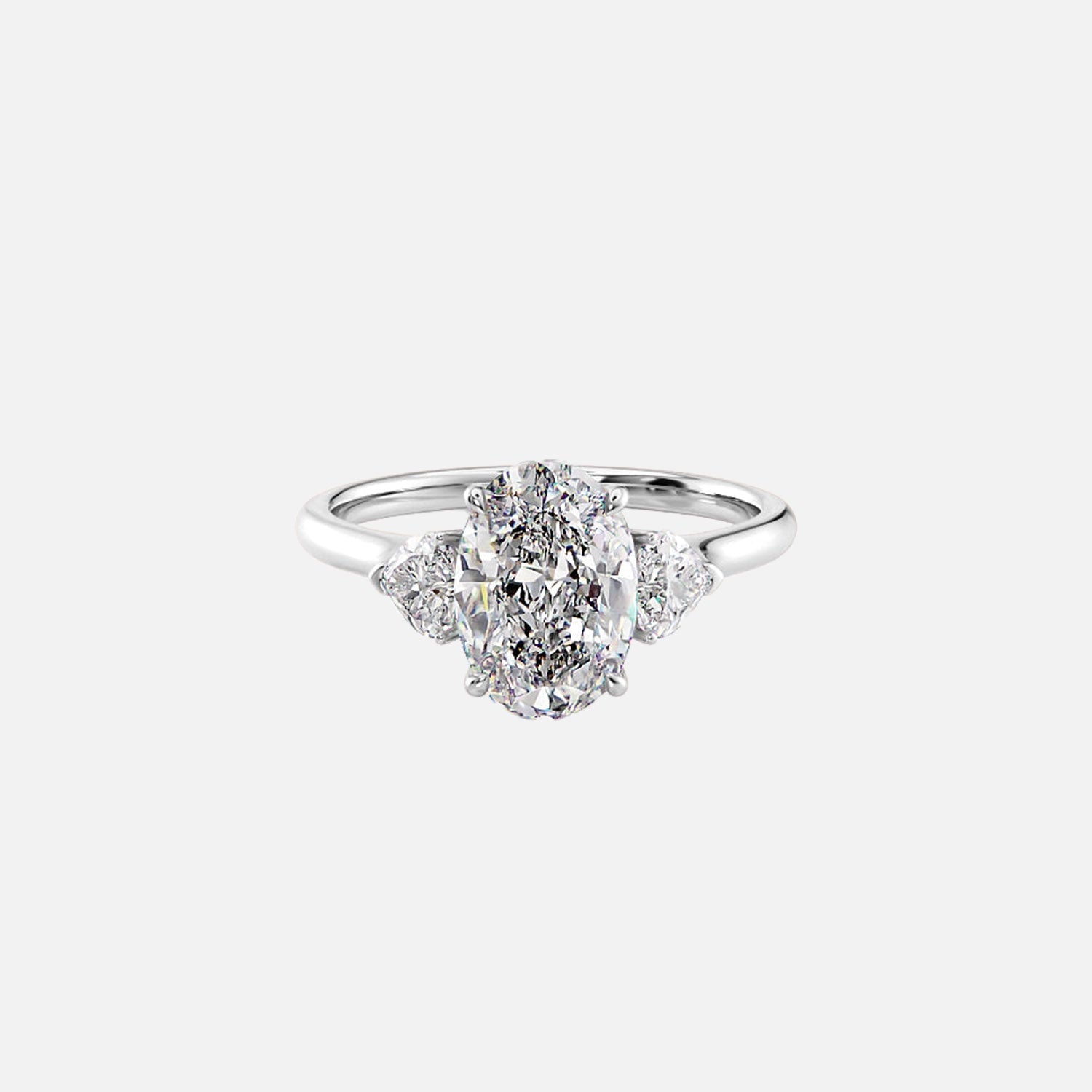  The Solitaire Hearts Liv Oval Lab Diamond Ring 14k White Gold 001