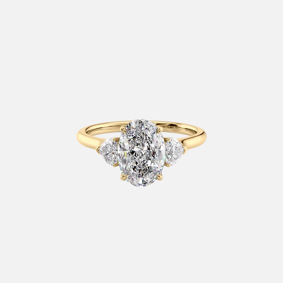  The Solitaire Hearts Liv Oval Lab Diamond Ring 18k Yellow Gold 001