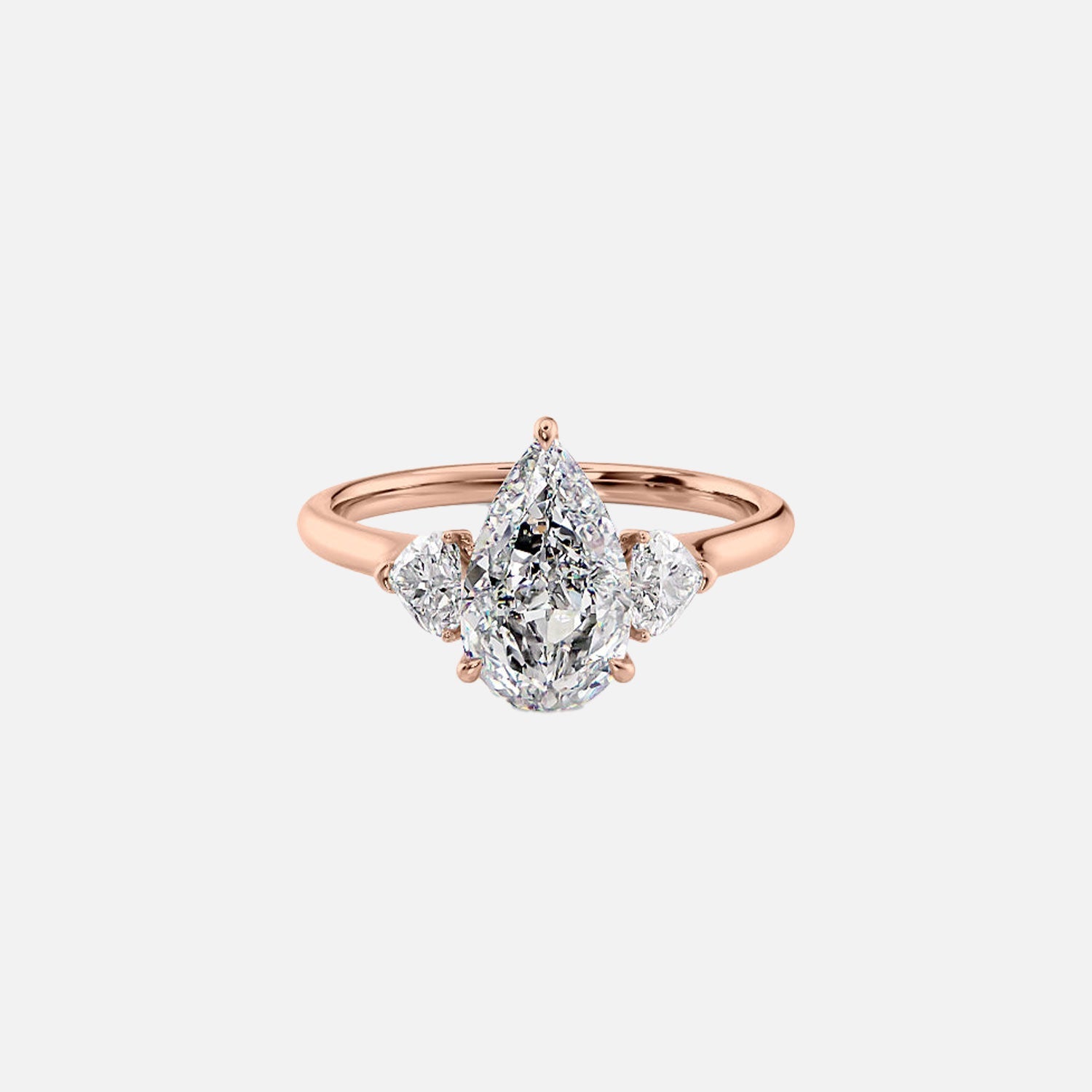  The Solitaire Hearts Liv Pear Lab Diamond Ring 14k Rose Gold 001