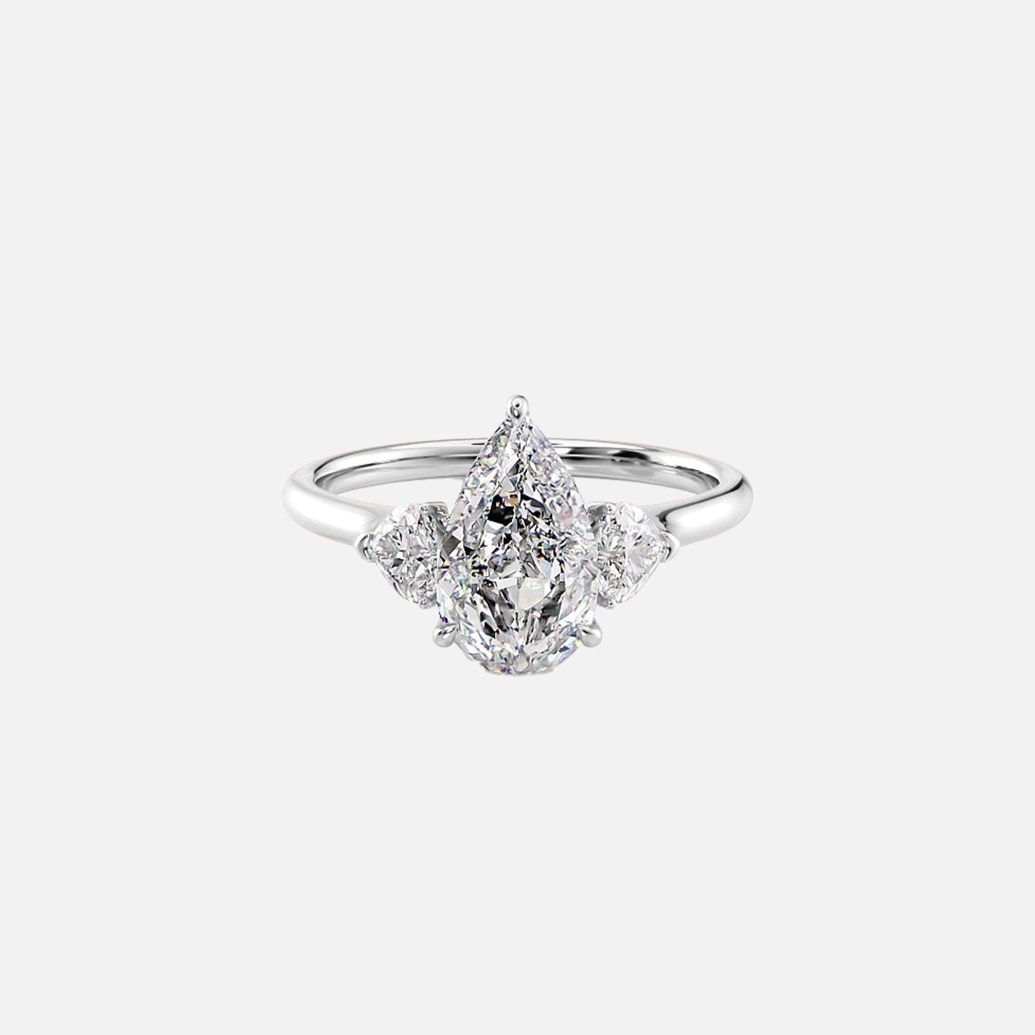  The Solitaire Hearts Liv Pear Lab Diamond Ring 14k White Gold 001