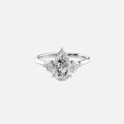  The Solitaire Hearts Liv Pear Moissanite Ring 18k White Gold 001
