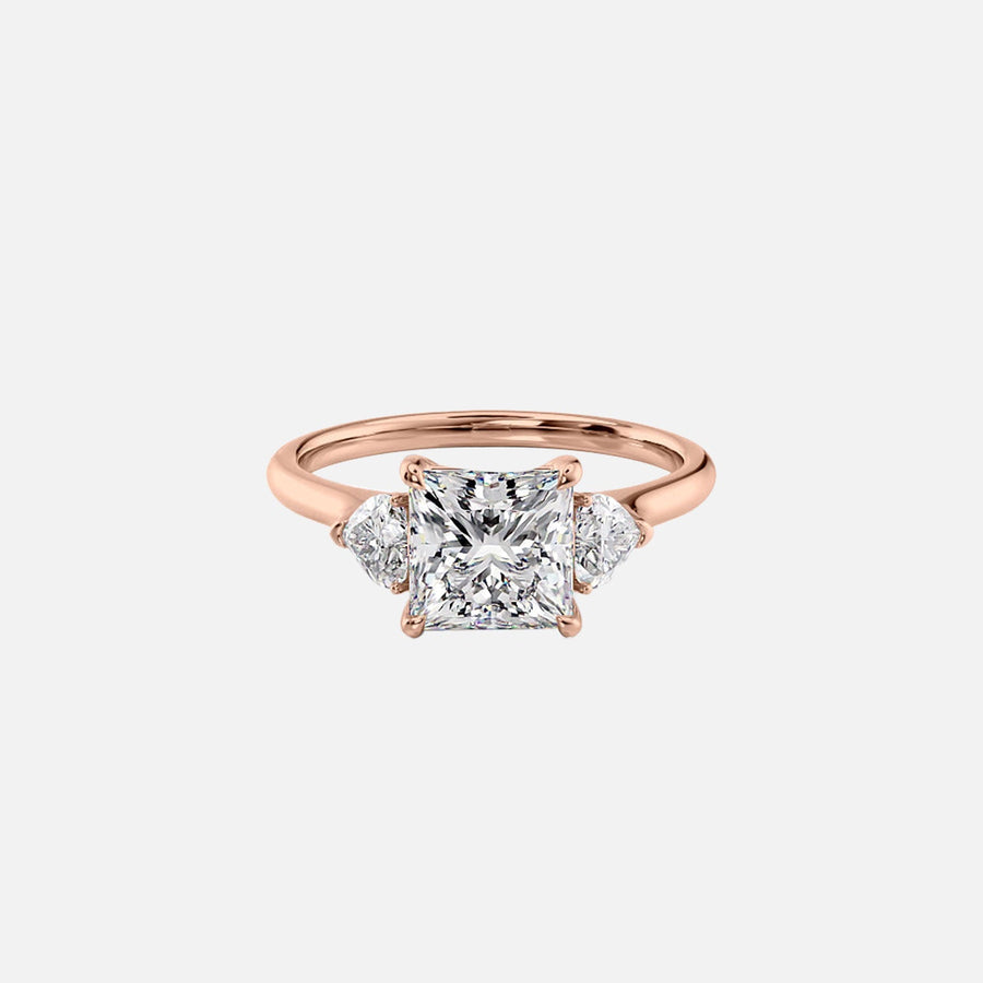  The Solitaire Hearts Liv Princess Lab Diamond Ring 14k Rose Gold 001