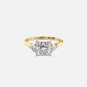 The Solitaire Hearts Liv Princess Lab Diamond Ring 14k Yellow Gold 001
