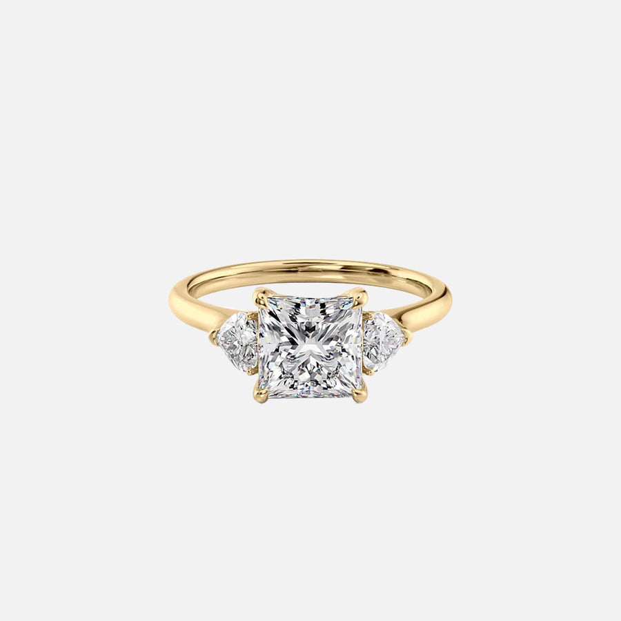 The Solitaire Hearts Liv Princess Lab Diamond Ring 14k Yellow Gold 001