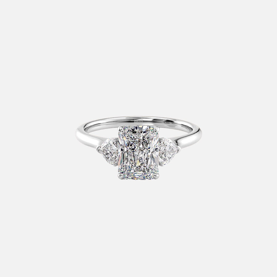  The Solitaire Hearts Liv Radiant Moissanite Ring 18k White Gold 001