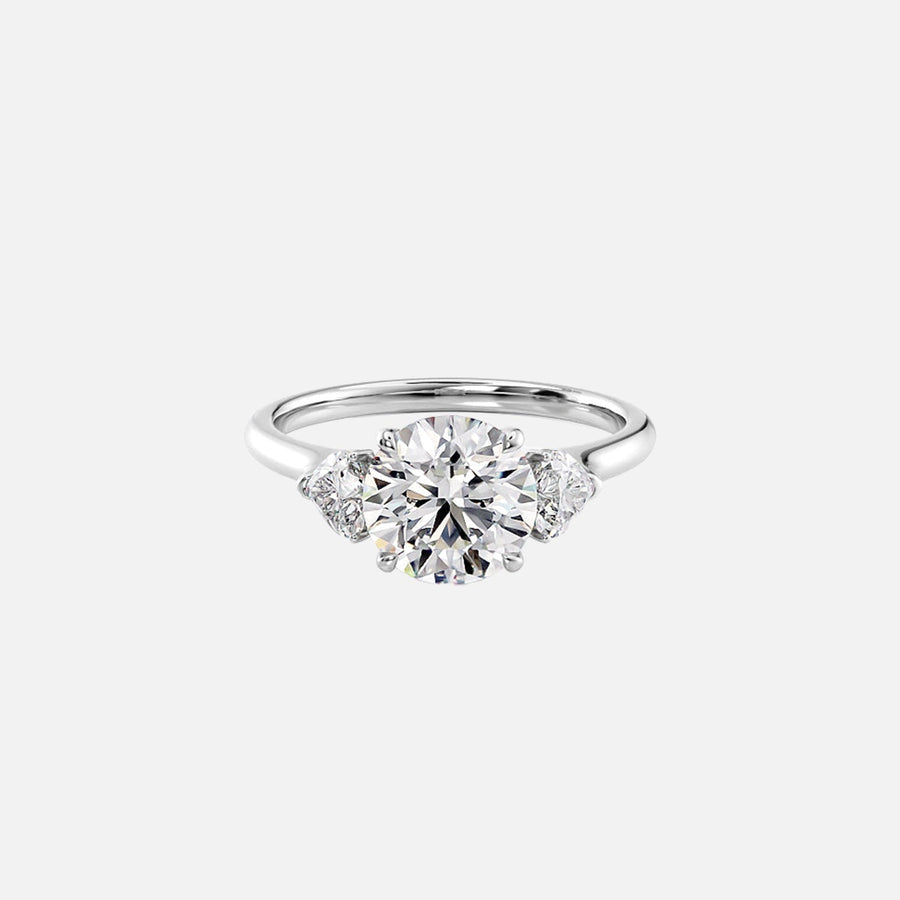  The Solitaire Hearts Liv Round Lab Diamond Ring 14k White Gold 001