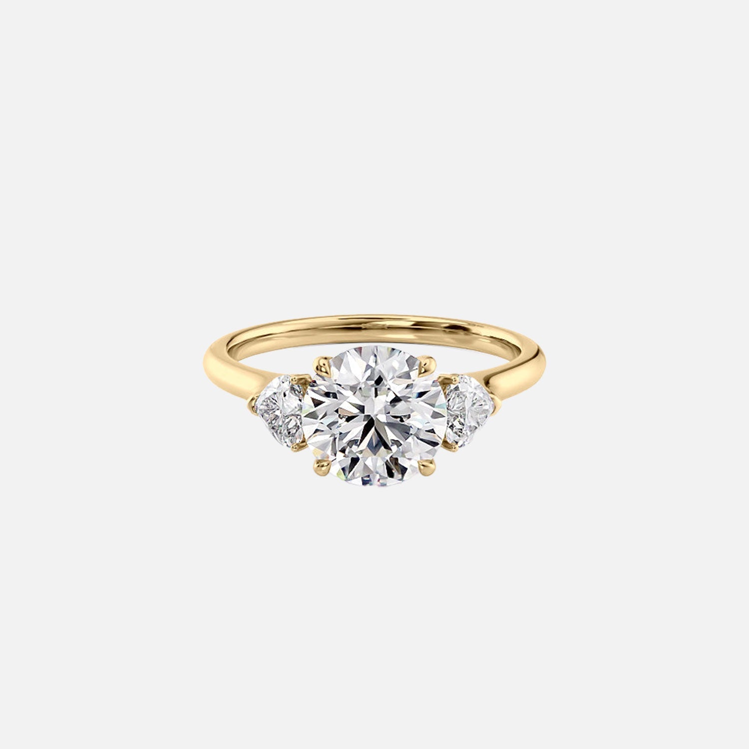 The Solitaire Hearts Liv Round Lab Diamond Ring 14k Yellow Gold 001