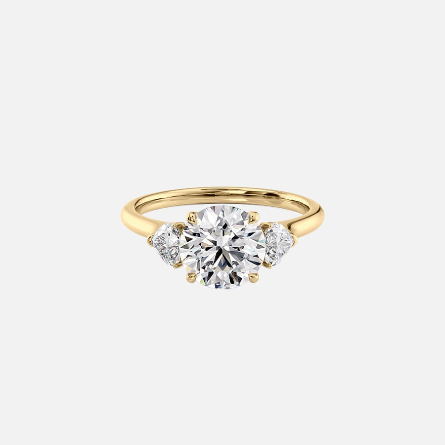 The Solitaire Hearts Liv Round Lab Diamond Ring 14k Yellow Gold 001