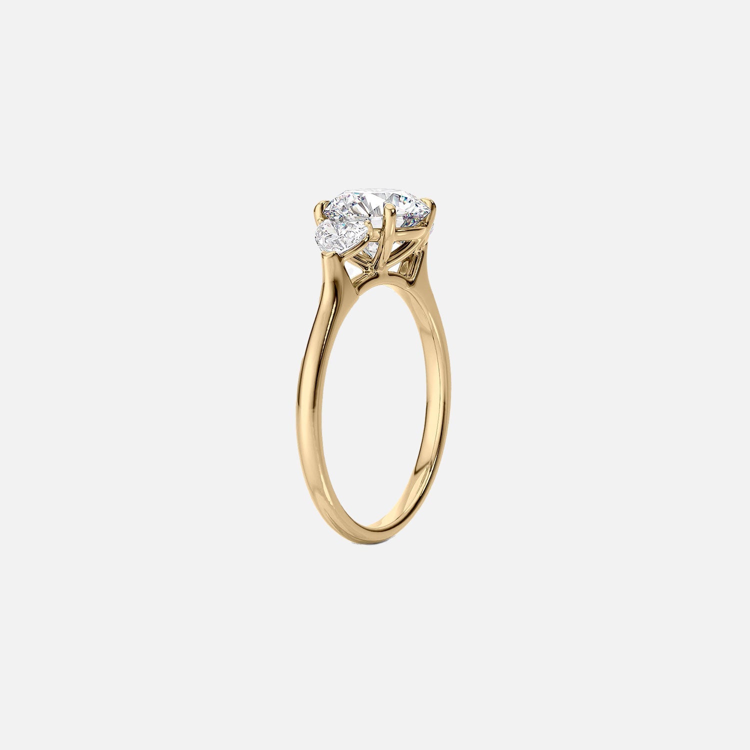  The Solitaire Hearts Liv Round Lab Diamond Ring 14k Yellow Gold 002