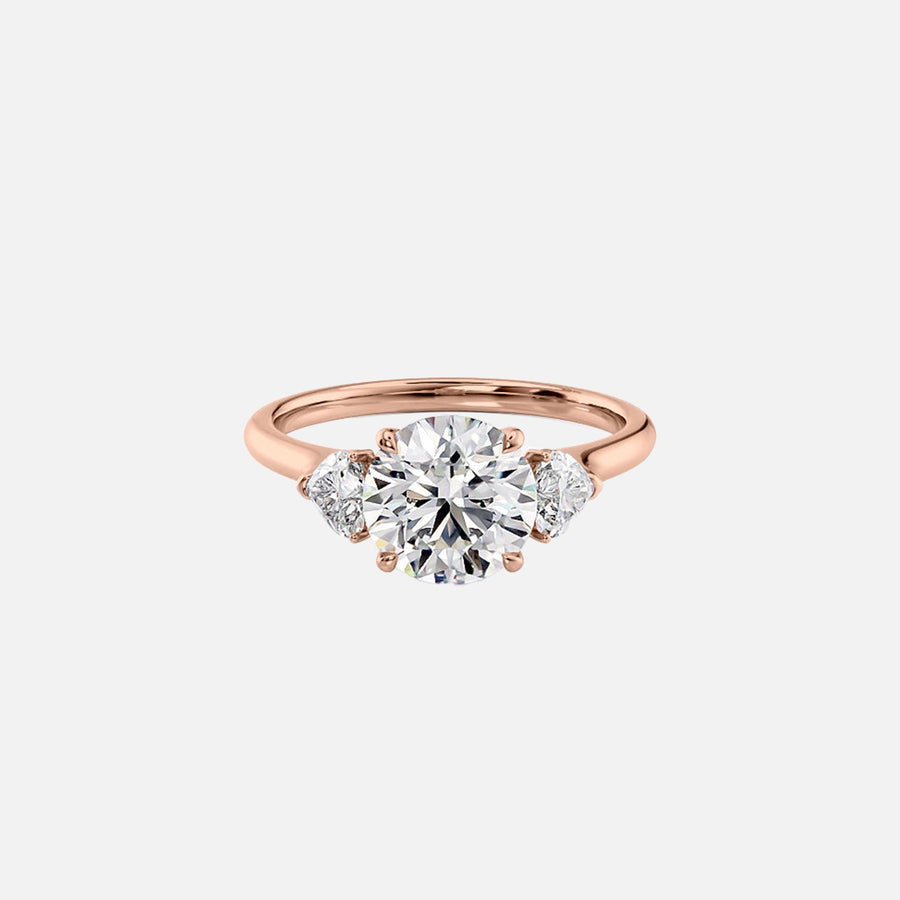  The Solitaire Hearts Liv Round Lab Diamond Ring 18k Rose Gold 001