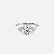  The Solitaire Hearts Liv Round Moissanite Ring 14k White Gold 001