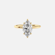  The Solitaire Kamellie Marquise Lab Diamond Ring 18k Yellow Gold 001