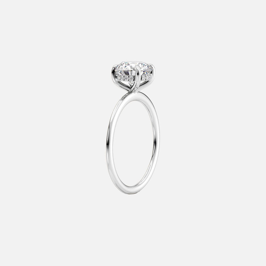 The Solitaire Kamellie Radiant Lab Diamond Ring 18k White Gold 002