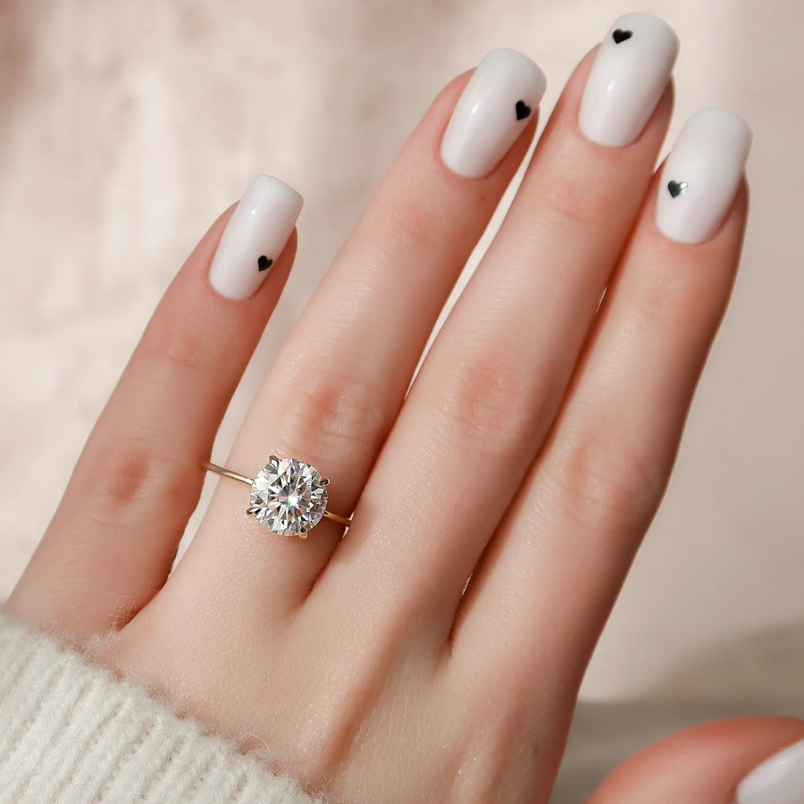  The Solitaire Kamellie Round Lab Diamond Ring 14k Yellow Gold 003 Final