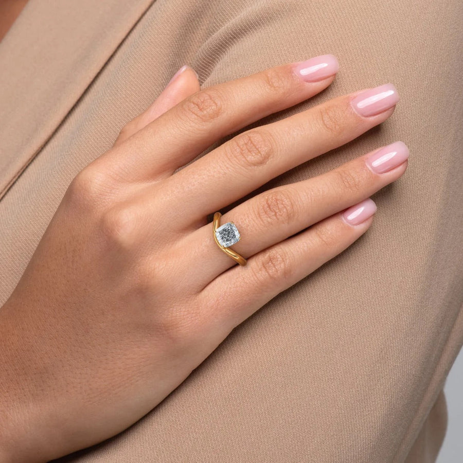 The Solitaire Karen Cushion Moissanite Ring - KNT - Engagement Rings, Wedding Bands & Fine Jewelry