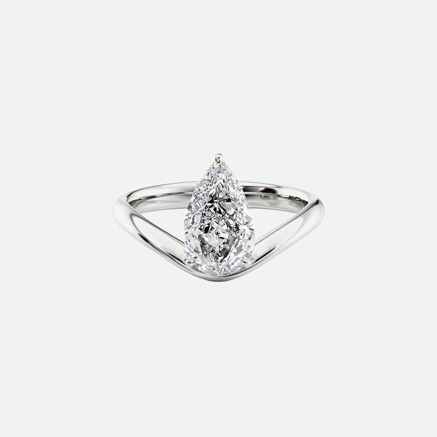 The Solitaire Karen Pear Moissanite Ring - KNT - Engagement Rings, Wedding Bands & Fine Jewelry