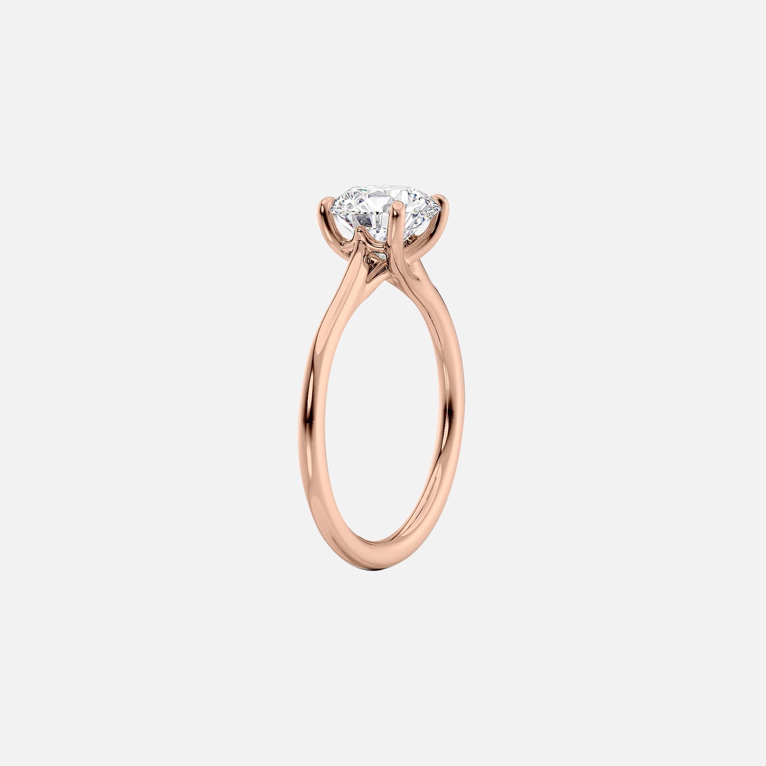  The Solitaire Lexie Cushion Lab Diamond Ring 14k Rose Gold 002