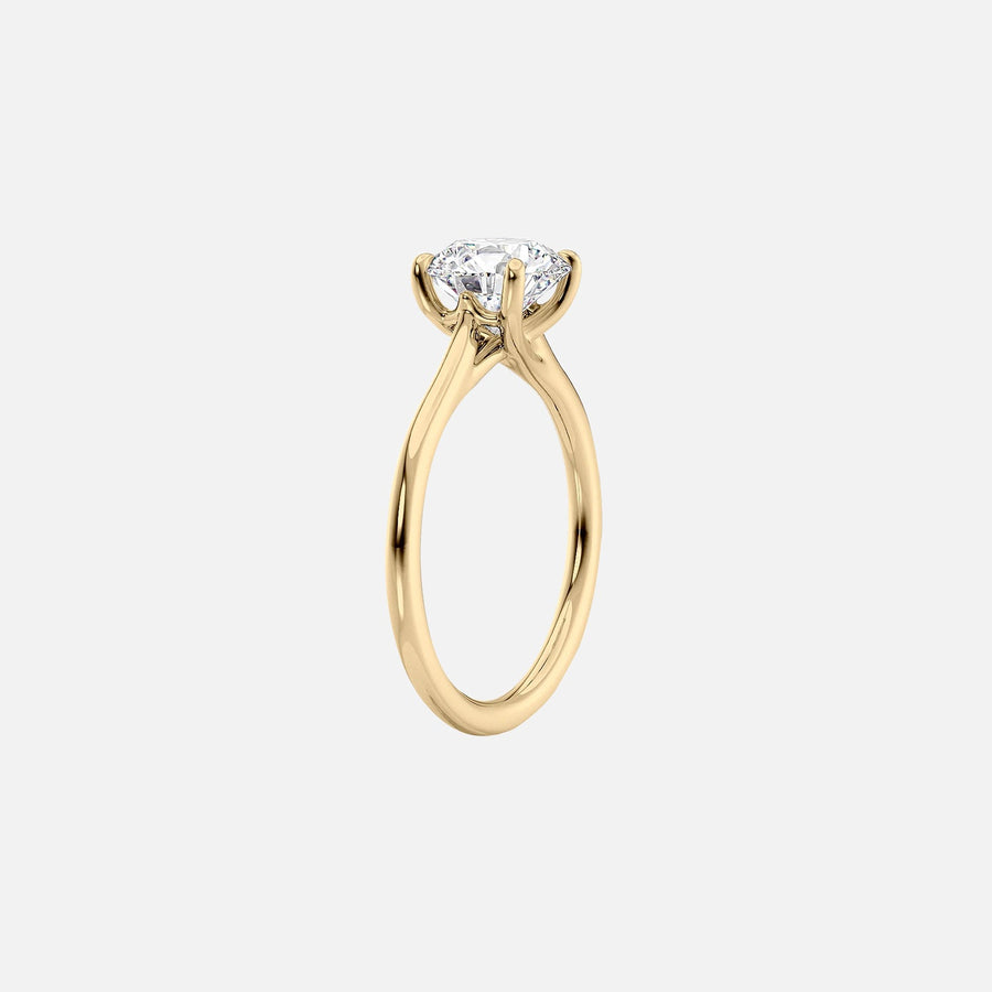  The Solitaire Lexie Cushion Moissanite Ring 14k Yellow Gold 002