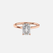  The Solitaire Lexie Emerald Lab Diamond Ring 14k Rose Gold 001