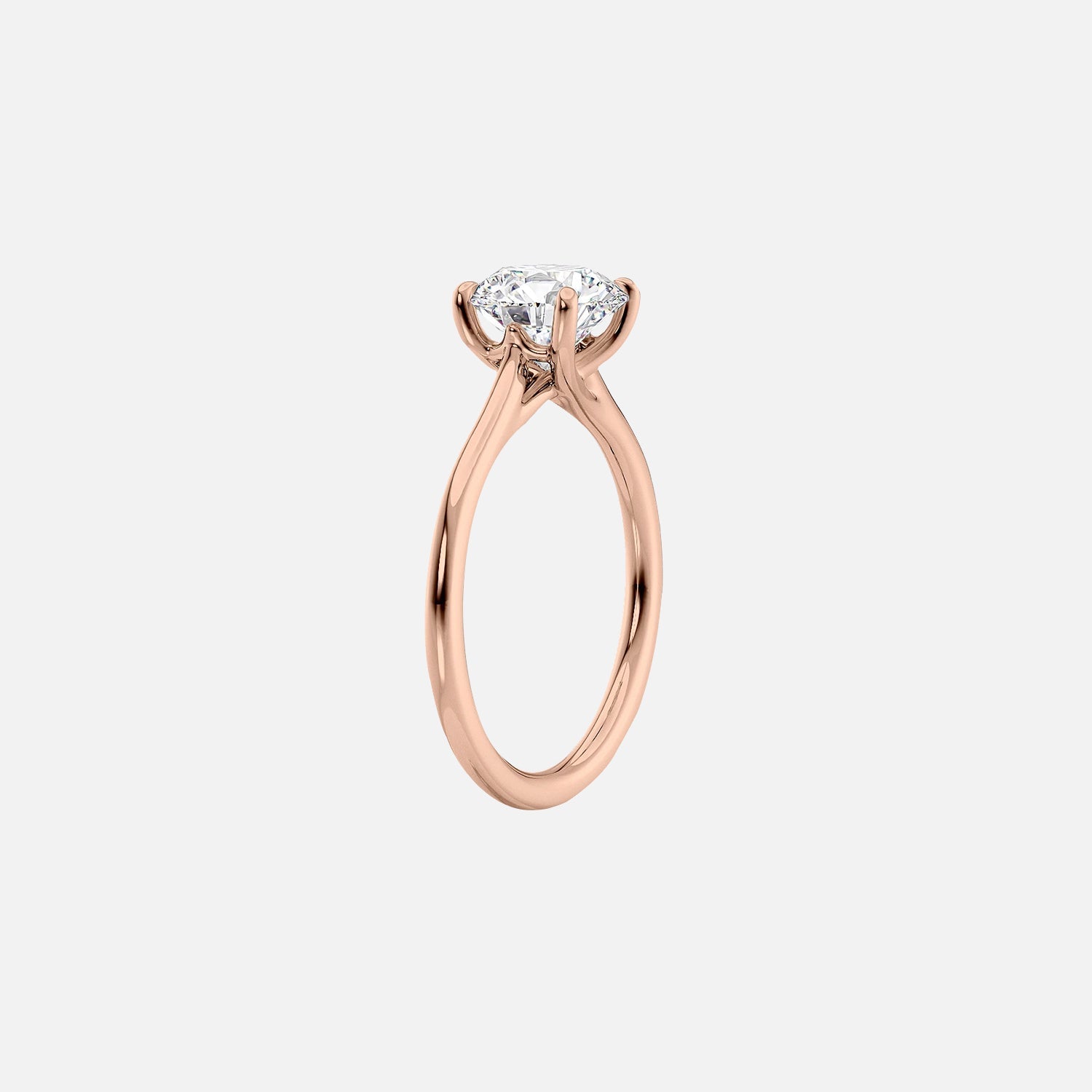 The Solitaire Lexie Emerald Lab Diamond Ring 14k Rose Gold 002