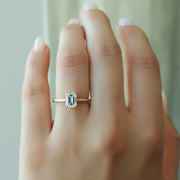  The Solitaire Lexie Emerald Lab Diamond Ring 14k Rose Gold 003