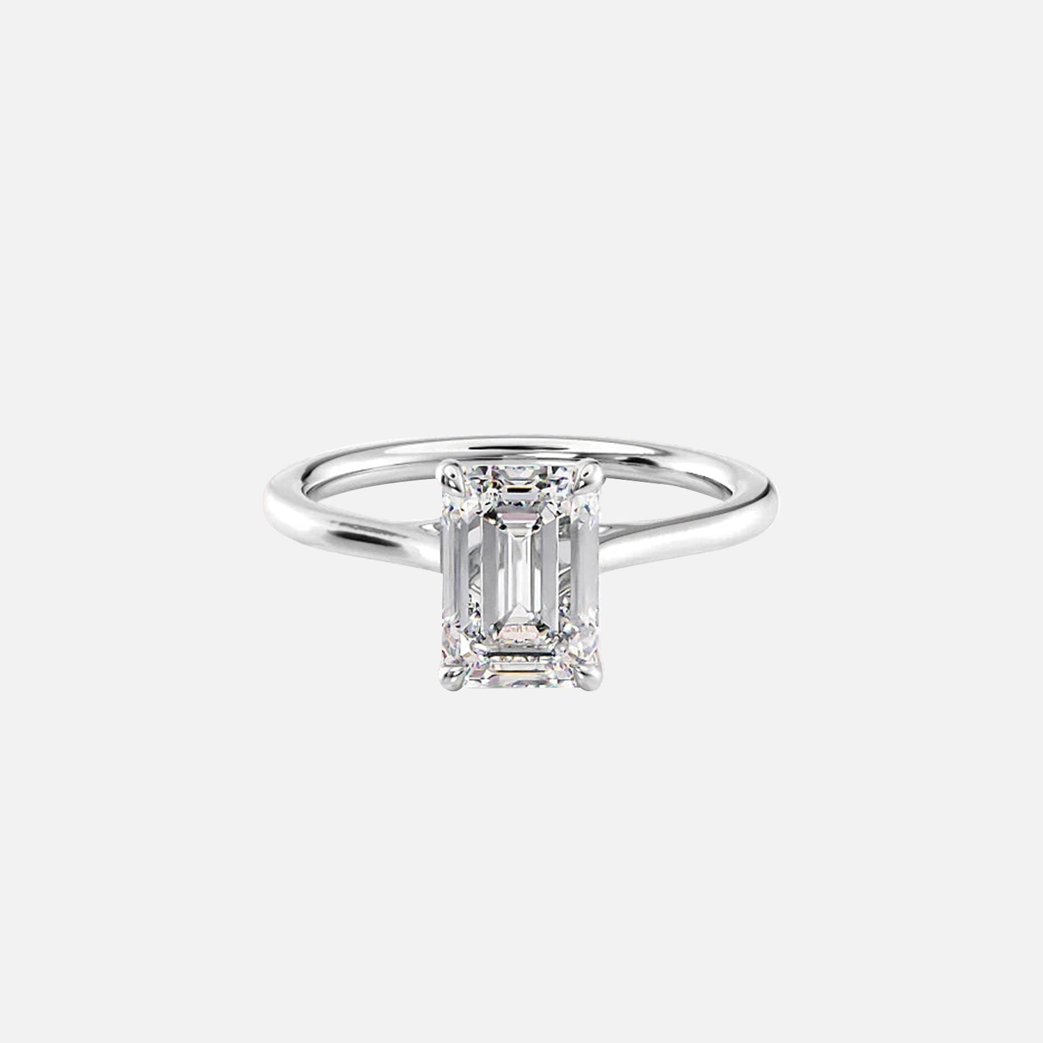  The Solitaire Lexie Emerald Lab Diamond Ring 14k White Gold 001