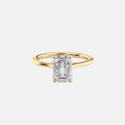 The Solitaire Lexie Emerald Lab Diamond Ring 14k Yellow Gold 001