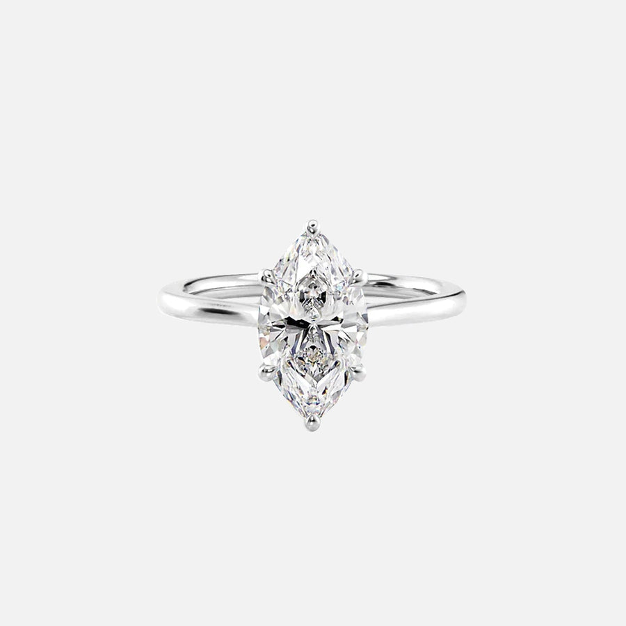  The Solitaire Lexie Marquise Moissanite Ring 18k White Gold 001