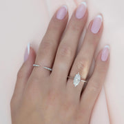  The Solitaire Lexie Marquise Moissanite Ring 18k White Gold 004