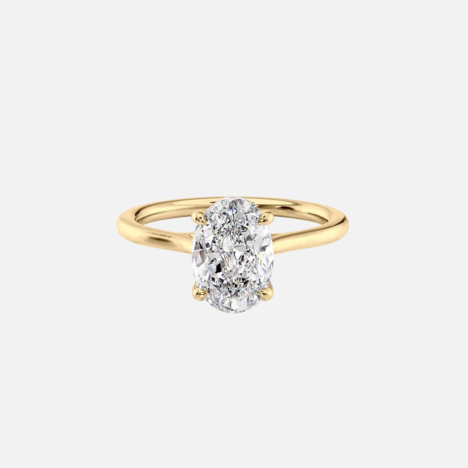 The Solitaire Lexie Oval Lab Diamond Ring 14k Yellow Gold 001