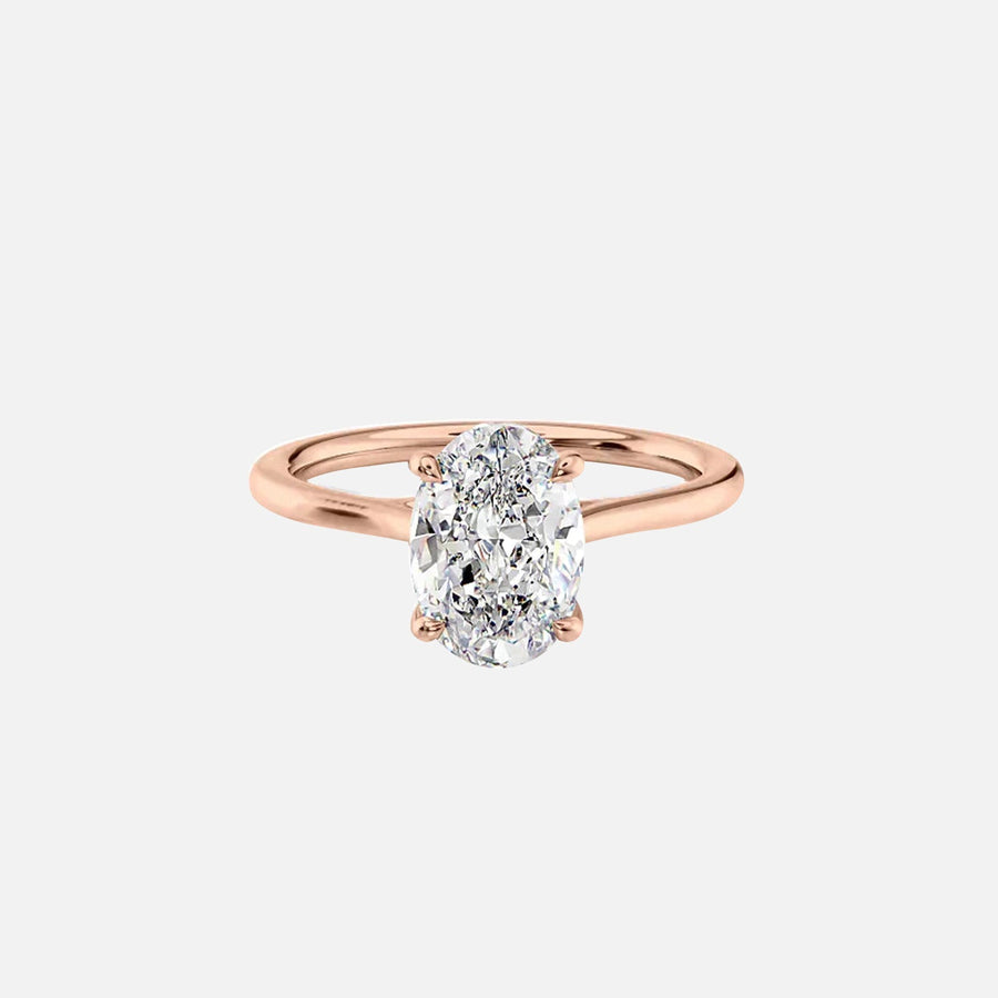  The Solitaire Lexie Oval Moissanite Ring 14k Rose Gold 001
