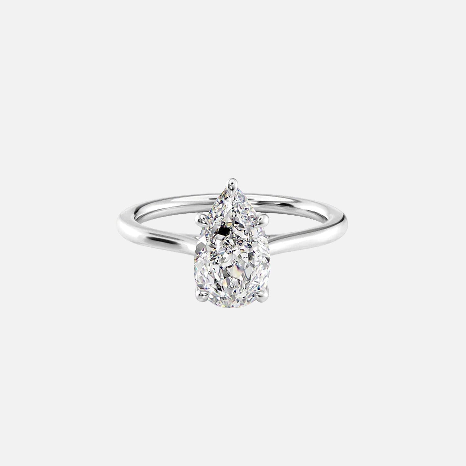  The Solitaire Lexie Pear Lab Diamond Ring 14k White Gold 001