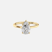 The Solitaire Lexie Pear Moissanite Ring 14k Yellow Gold 001