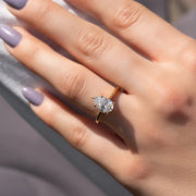  The Solitaire Lexie Pear Moissanite Ring 14k Yellow Gold 003
