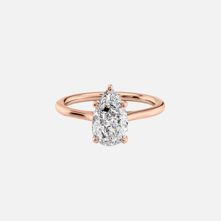  The Solitaire Lexie Pear Moissanite Ring 18k Rose Gold 001